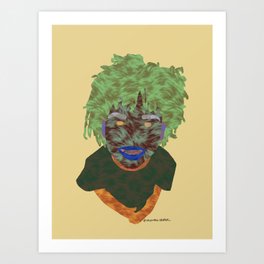 Boy with Long Green Hair Art Print | Truemancreates, Graphicdesign 