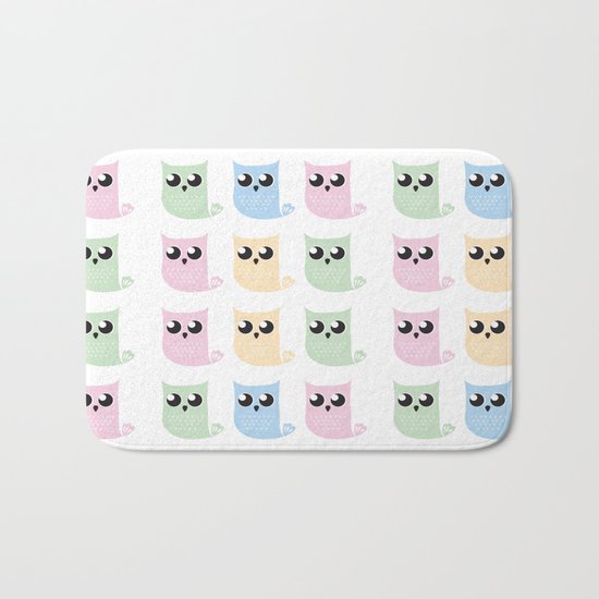 Pastel Mer-owls Bath Mat