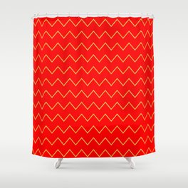 Gold And Red Zig-Zag Line Collection Shower Curtain