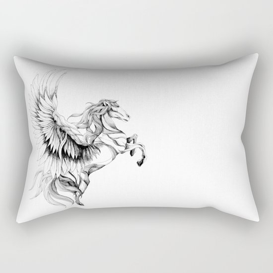 Pegasus (black stroke version for t-shirts) Rectangular Pillow