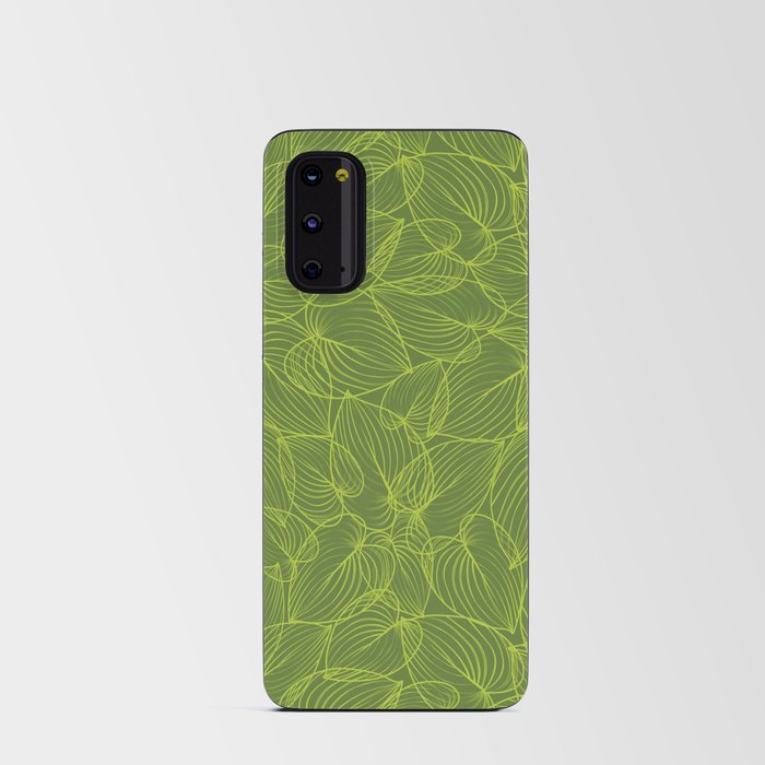 fresh green leaf bunches seamless print pattern Android Card Case
