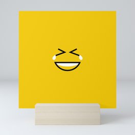 type face: laugh yellow Mini Art Print