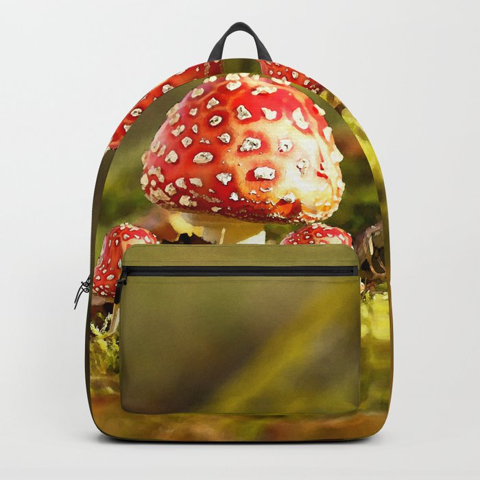 Beautiful but toxic - Fly agaric - Amanita - Autumn illustration #decor #society6 #buyart Backpack