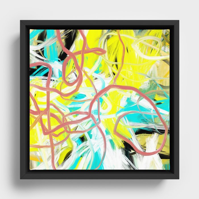 Abstract expressionist Art. Abstract Painting 45. Framed Canvas
