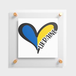 Love Ukraine Heart Floating Acrylic Print