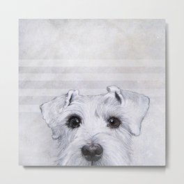 Schnauzer original Dog original painting print Metal Print | White, Realism, Painting, Cute, Fluffy, Animal, Shop, Love, Dog, Pet 