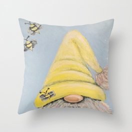 Bee-Gnomie Throw Pillow