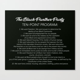 Black Panther Party 10 Point Program Canvas Print