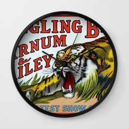 1938 Ringling Brothers and Barnum & Bailey Circus Tiger Act - Greatest Show on Earth Circus Poster Wall Clock