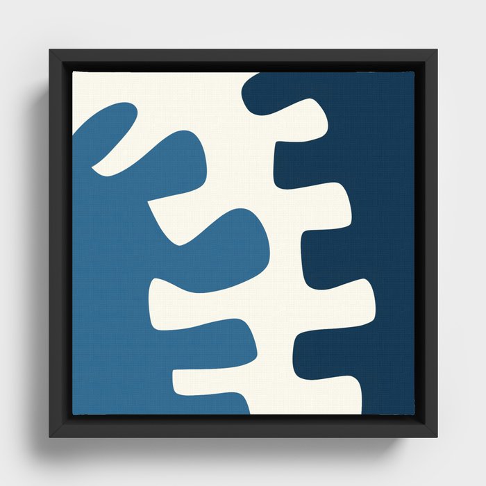 Abstract minimal plant color block 1 Framed Canvas