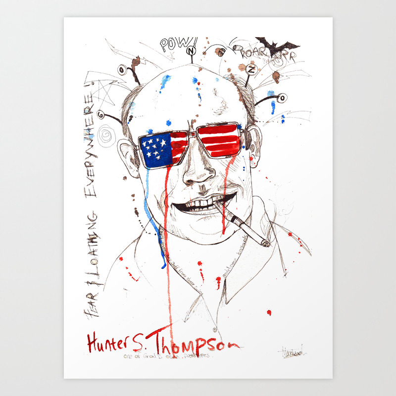 Hunter S Thompson Art Print By Maxime Zech Society6