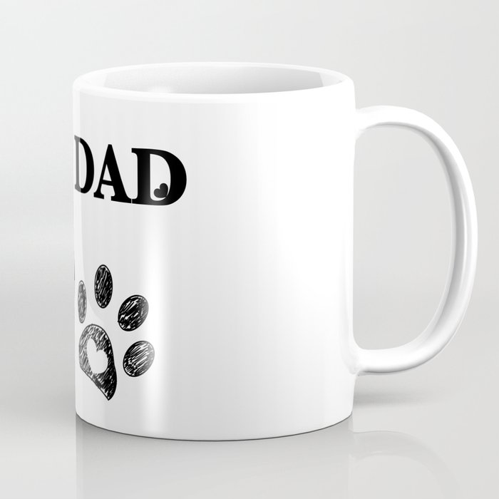 Cat Dad text. Doodle cat paw print and heart Coffee Mug by ...