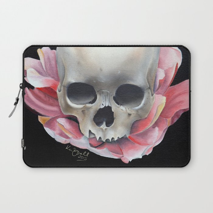 Lotus Flower and Skull Laptop Sleeve