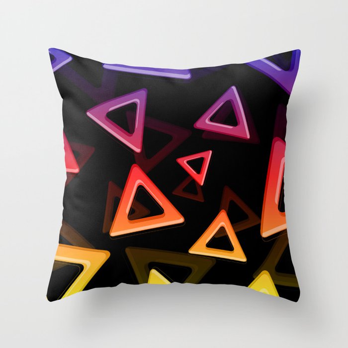 80's Triangles Throw Pillow