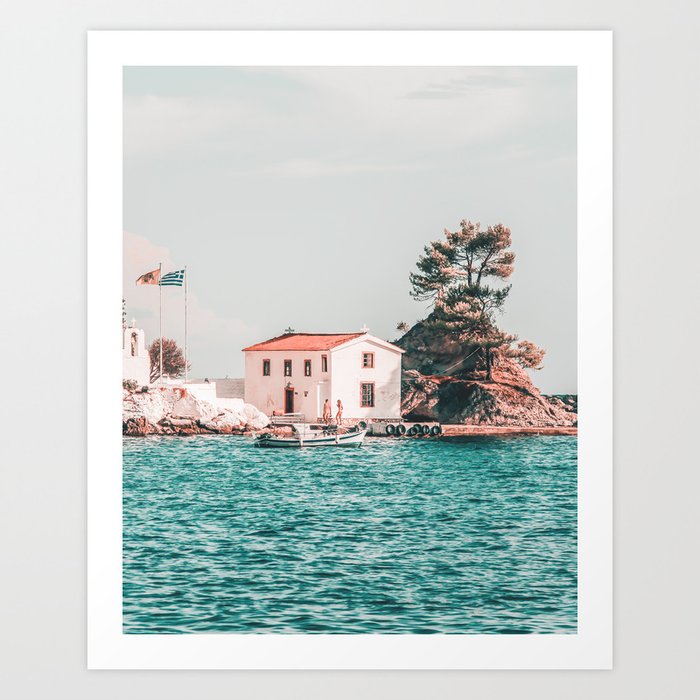 Greece Summer Blue Sea Art Print
