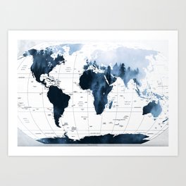 ALLOVER THE WORLD-Woods fog map Art Print