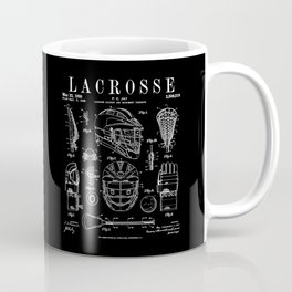 Lacrosse Player Equipment Vintage Patent Drawing Print Coffee Mug