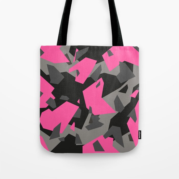Black\Grey\Pink Geometric Camo Tote Bag