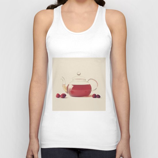 Raspberry Tea (Retro and Vintage Still Life Photography) Unisex Tank Top