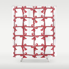 Red Ribbons & Bows Shower Curtain