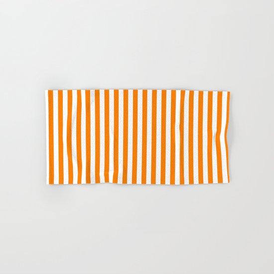 Vertical Stripes (Orange/White) Hand & Bath Towel