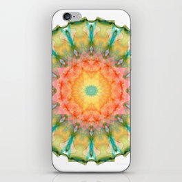 Green And Orange Art - Goddess Light Mandala iPhone Skin