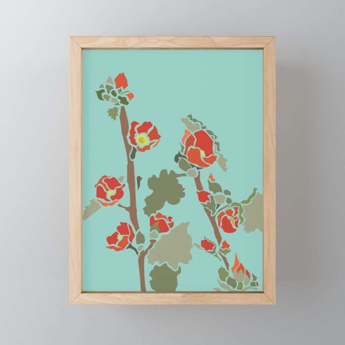 Globe Mallow Blooms Framed Mini Art Print