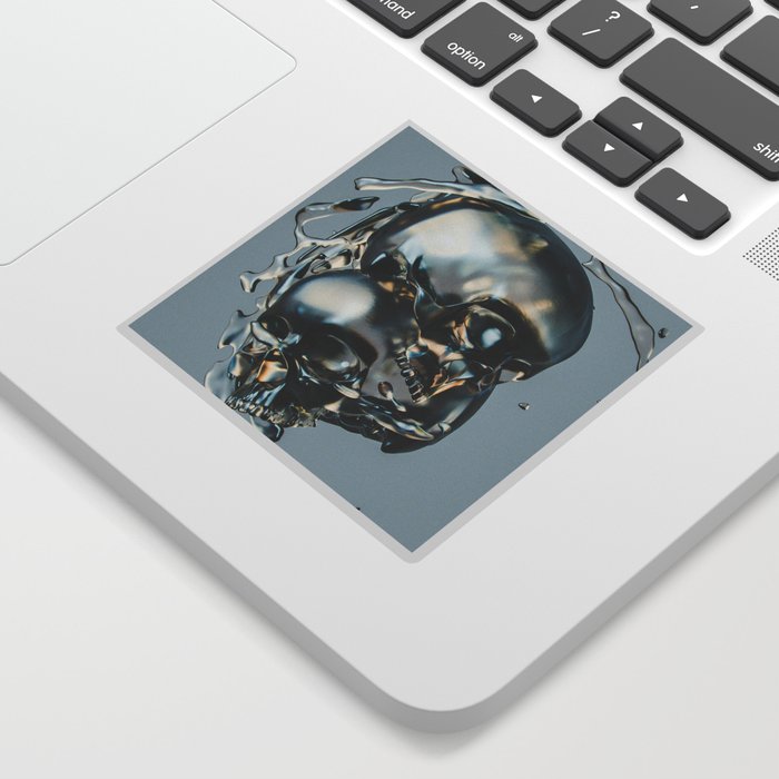 I guess you had to be there; headcase; metallic skulls crashing art portrait color photograph / photography Sticker