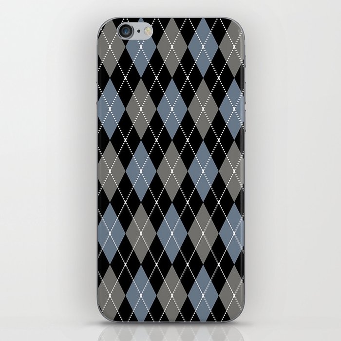 Blue And Grey Argyle Pattern,Diamond Abstract,Quilt,Knit,Tartan,Sweater,Traditional,Geometrical,  iPhone Skin