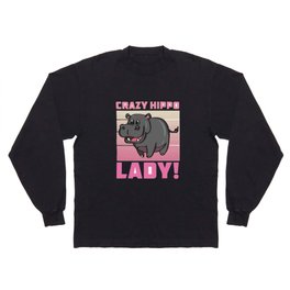Crazy hippo, love hippo Long Sleeve T-shirt