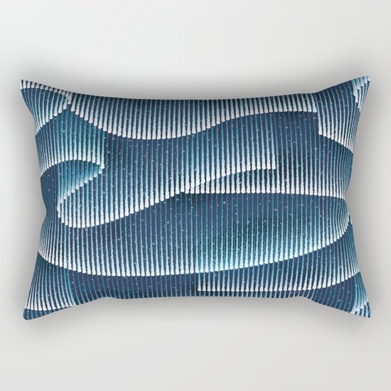 Aurora Borealis_Sky Blue Lights Rectangular Pillow
