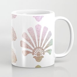 Ombre Art Deco pattern, palm tree pattern, metallic shine, pastel colors, vintage,belle epoque,elega Coffee Mug