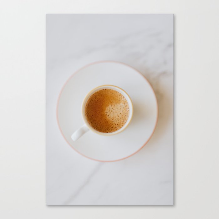 Latte, White Marble Canvas Print