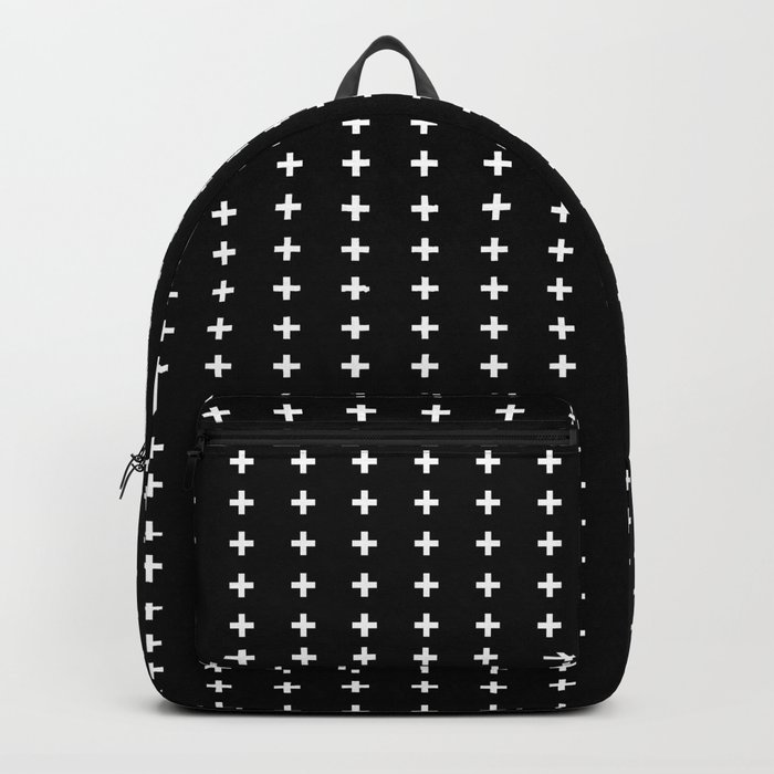 White Plus Signs On Black Backpack