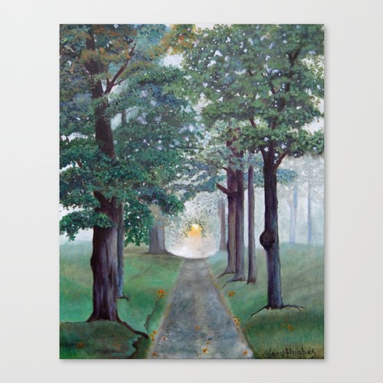 Peaceful Path Tree Painting Canvas Print