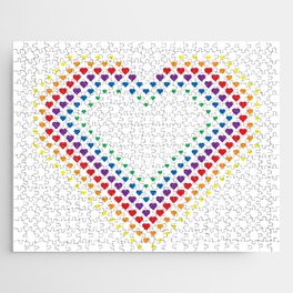 Halftone Heart Shaped Dots Rainbow Color Jigsaw Puzzle