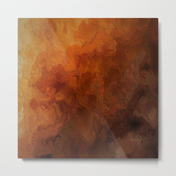 Amber Sunset Abstract Metal Print