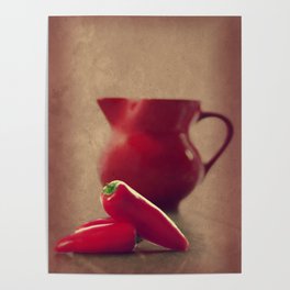 Hot red Pepper in still life Poster