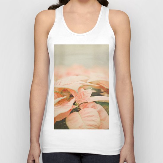 Peach Poinsettias Unisex Tank Top