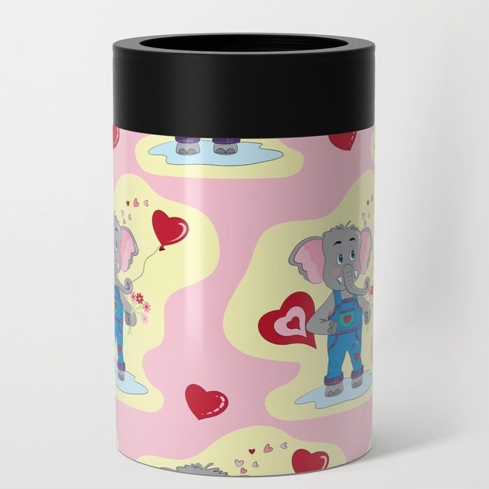 Sweet Cartoon Elephant Spreading Some Love Can Cooler