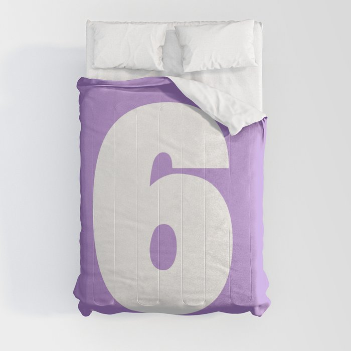 6 (White & Lavender Number) Comforter