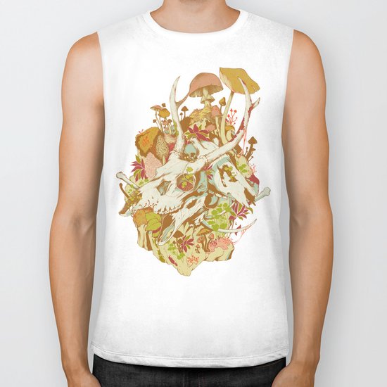 skulls in spring Biker Tank