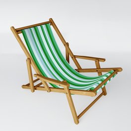 [ Thumbnail: Light Cyan, Light Blue, Green, and Sea Green Colored Pattern of Stripes Sling Chair ]