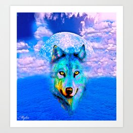 Blue Wolf Art Prints For Any Decor Style Society6