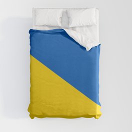 Sapphire and Yellow Solid Shapes Ukraine Flag Colors 4 100 Percent Commission Donated Read Bio Duvet Cover