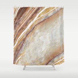 Ivory Agate Stone Shower Curtain