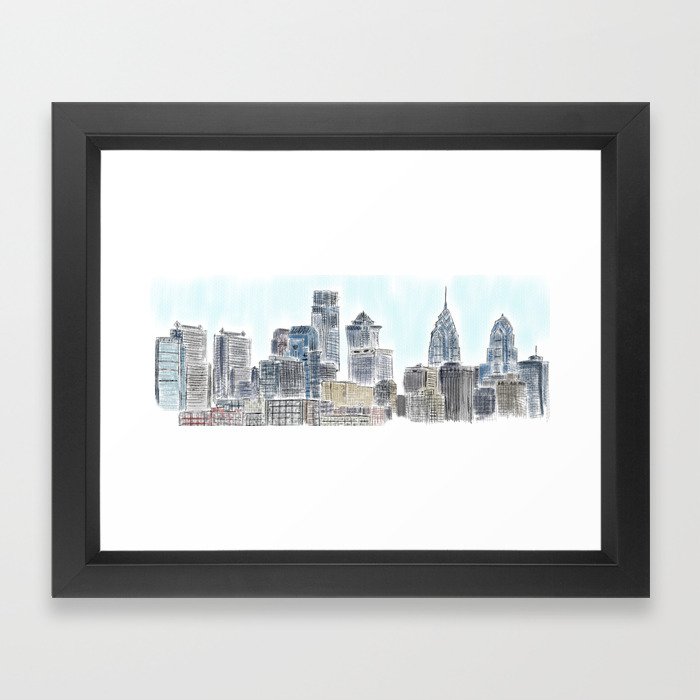 Philly Skyline Framed Art Print