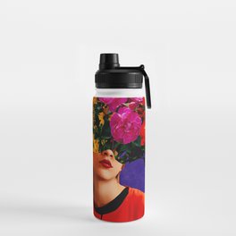 rainbow flowers girl Water Bottle