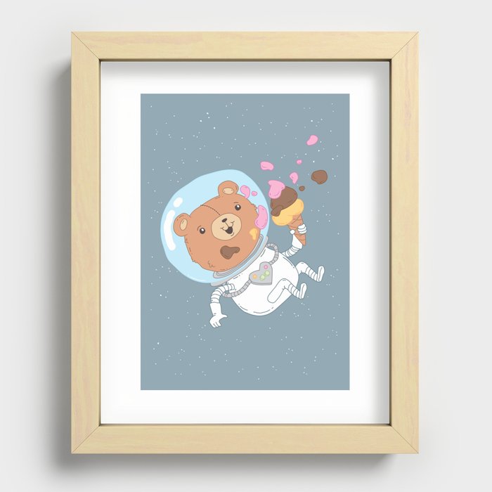 Space Bear Recessed Framed Print