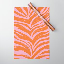 Bright Pink and Orange Tiger Stripes - Animal Print - Zebra Print Wrapping Paper